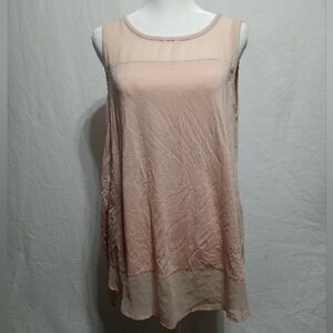 Vince Camuto Blush Pink Tank Top Sheer Top And Hem Size Medium